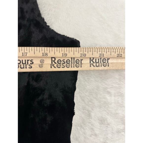 LRL Ralph Lauren Black Vest Reversible L Faux Fur Quilted - Picture 8 of 9